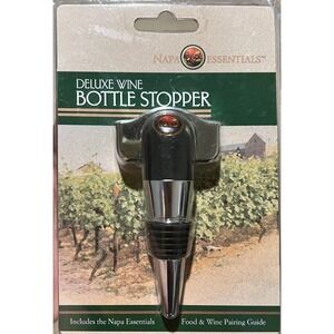 Napa Essentials deluxe Wine Bottle stopper Chrome Plated Handle tapered rings